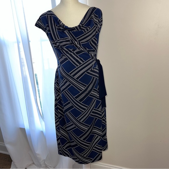MOTHERHOOD MATERNITY cowl neck faux wrap DRESS - Picture 2 of 7